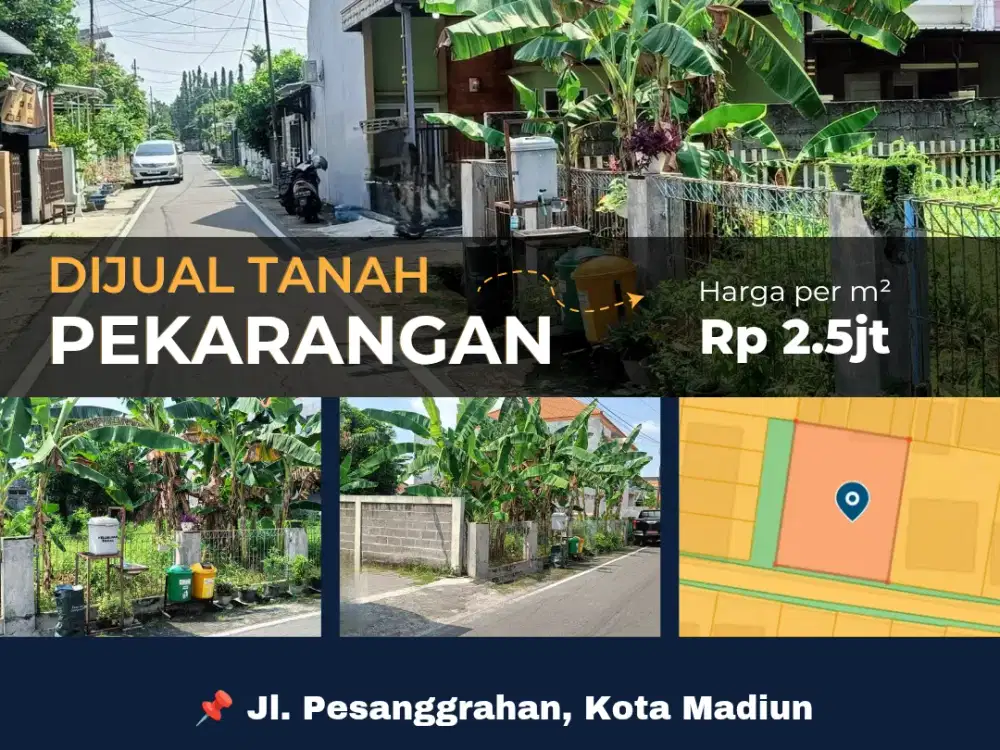 Tanah Pekarangan di Kawasan Salak Raya Tengah Kota Madiun