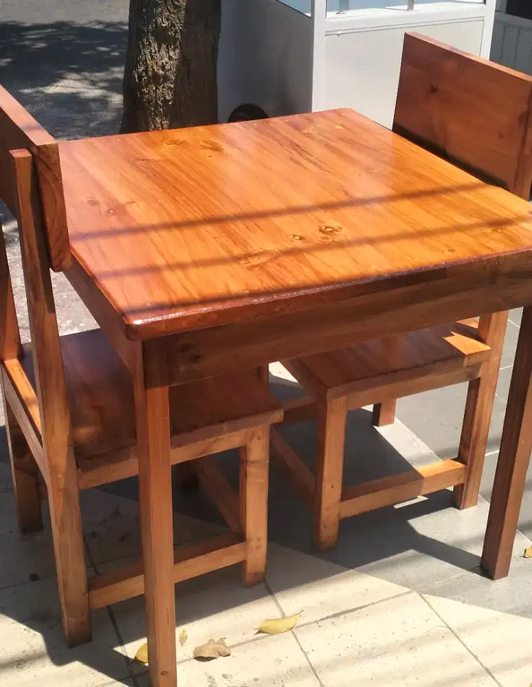 1Set meja makan+2kursi Sandaran Jati belanda