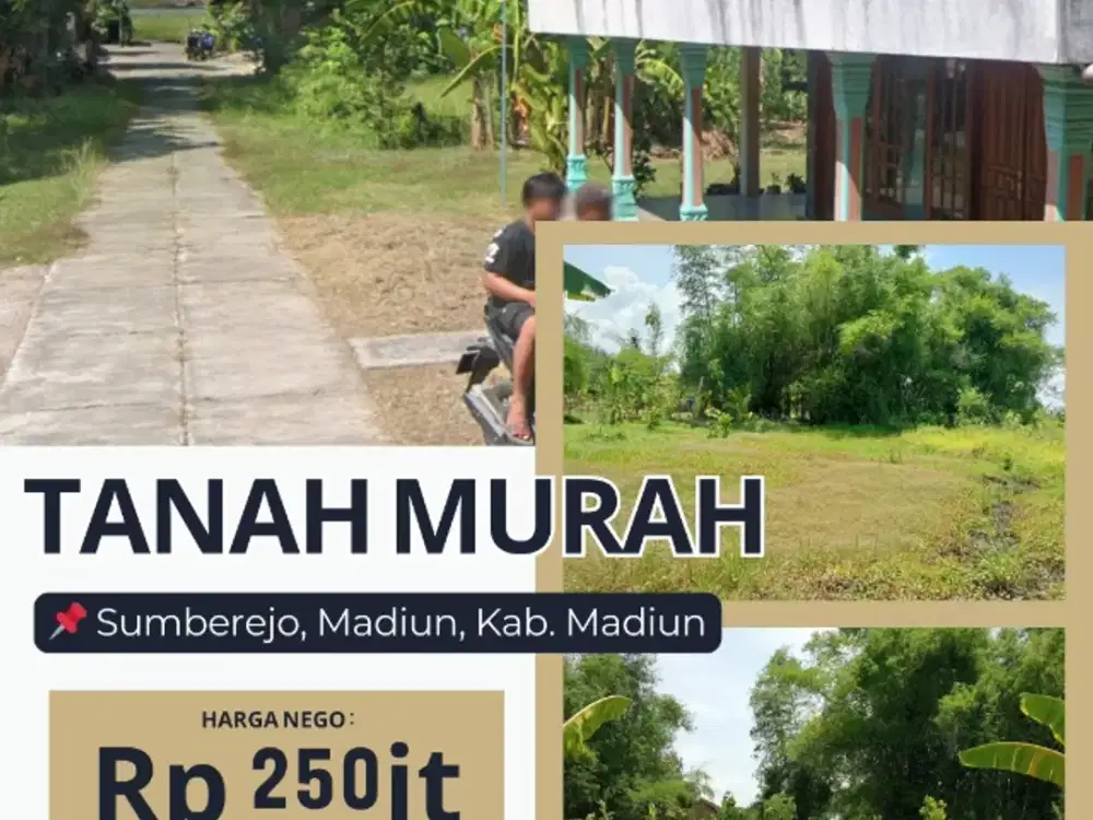 DIJUAL TANAH PEKARANGAN MURAH di Ds. Sumberejo, Madiun, Kab. Madiun