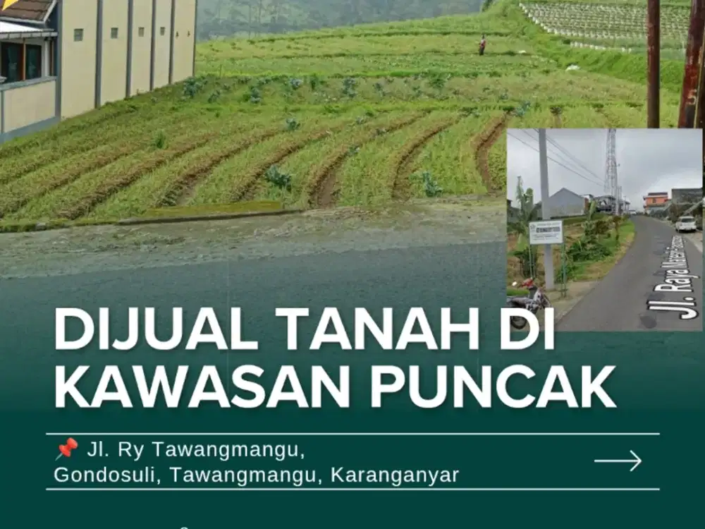 Tanah di Pinggir Jalan Raya Tawangmangu