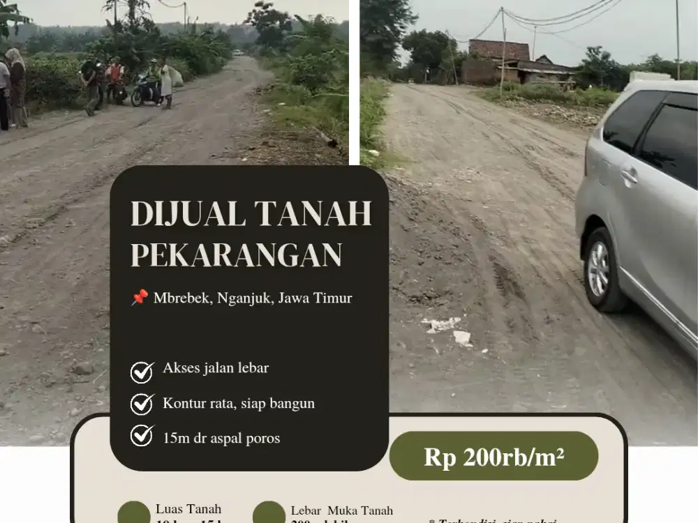 DIJUAL TANAH 15ha di Kawasan Mbrebek, Nganjuk