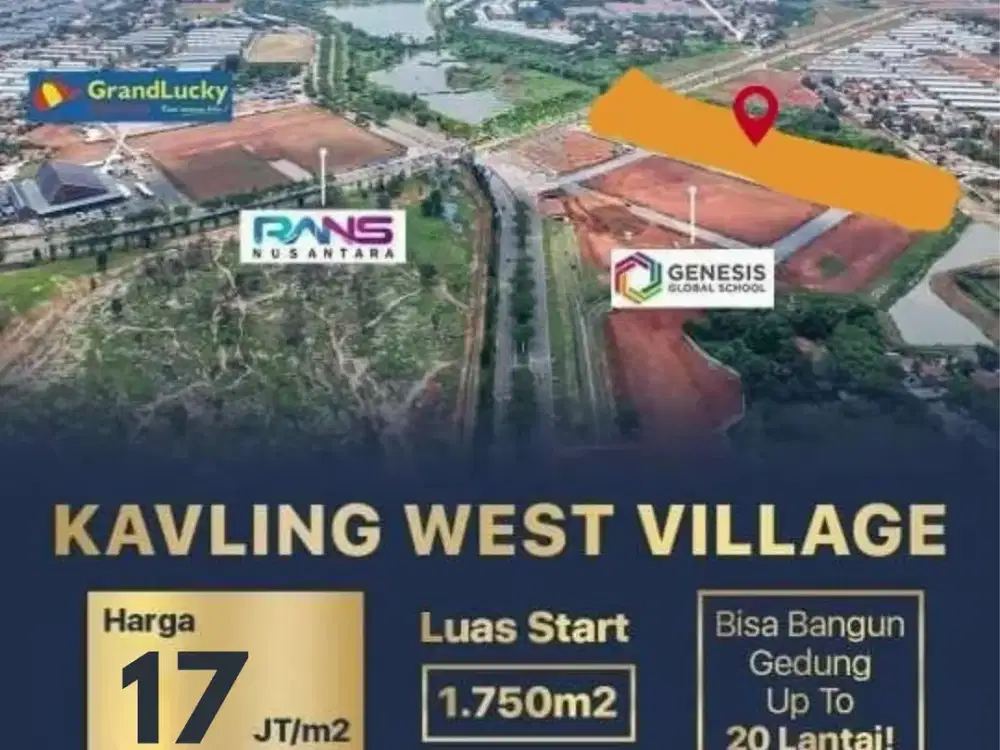 Dijual Kavling Komersial West Village, Jln BSD Raya Pusat, BSD City
