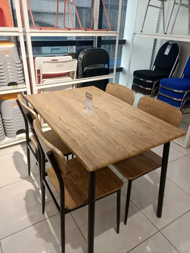 DINNING SET (HANS TABLE SET DARK OAK)