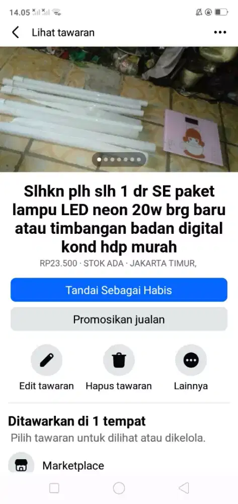 Slhkn plh slh 1 dr SE paket lampu LED neon 20w  baru atau sblhnya tuh