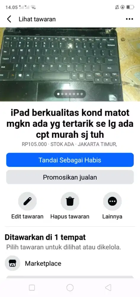 Tablet iPad berkualitas kond matot mgkn ada yg tertarik utk yg phm sj