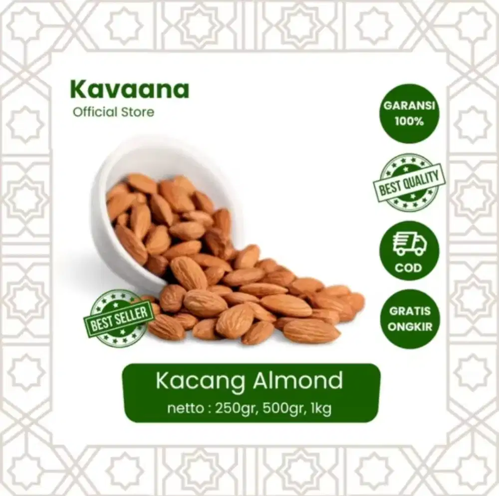 Kacang Almond Kupas | Kacang Almond Original Kupas