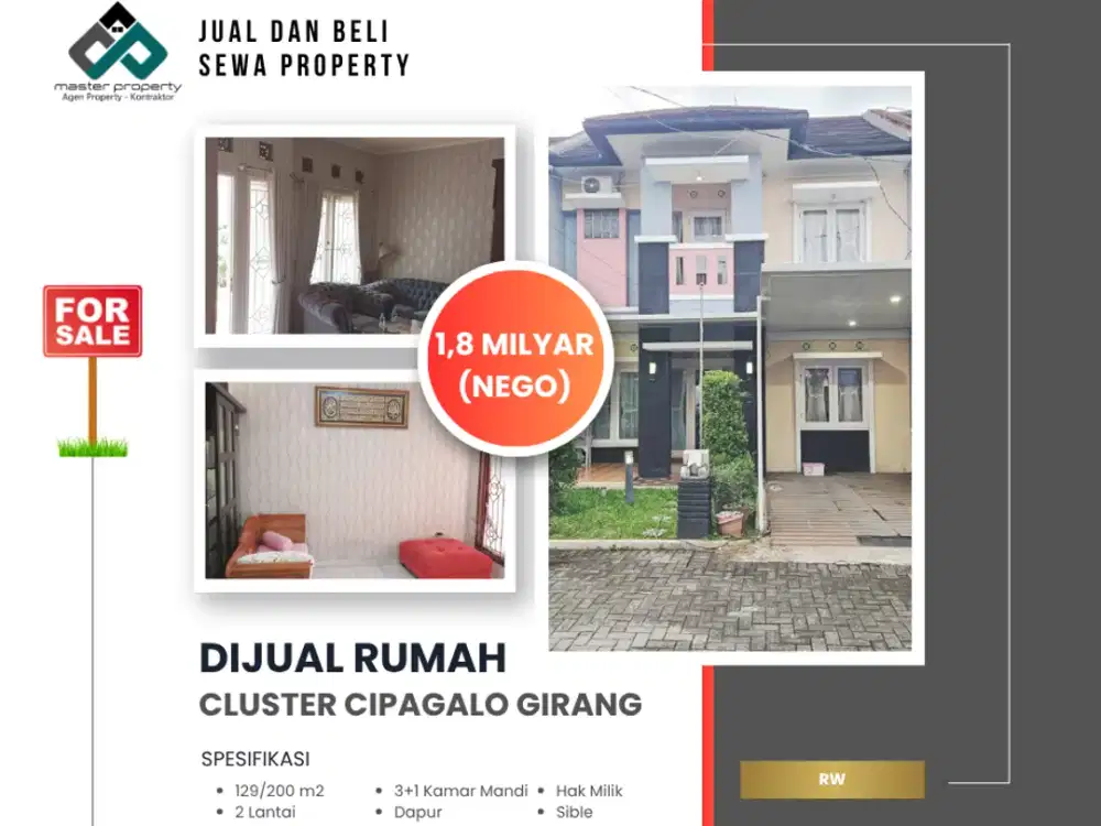 Rumah di Cluster Margacinta, Buahbatu - 2 lantai siap huni nyaman aman