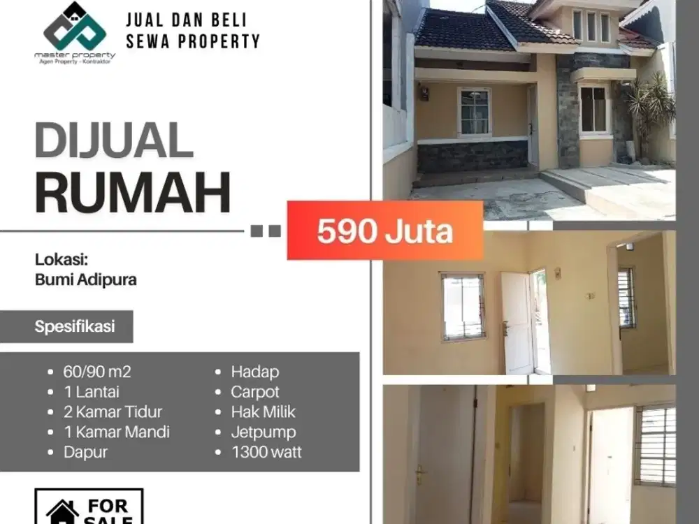 Jual rumah 500 jutaan di Cluster Bumi Adipura Gedebage Kota Bandung