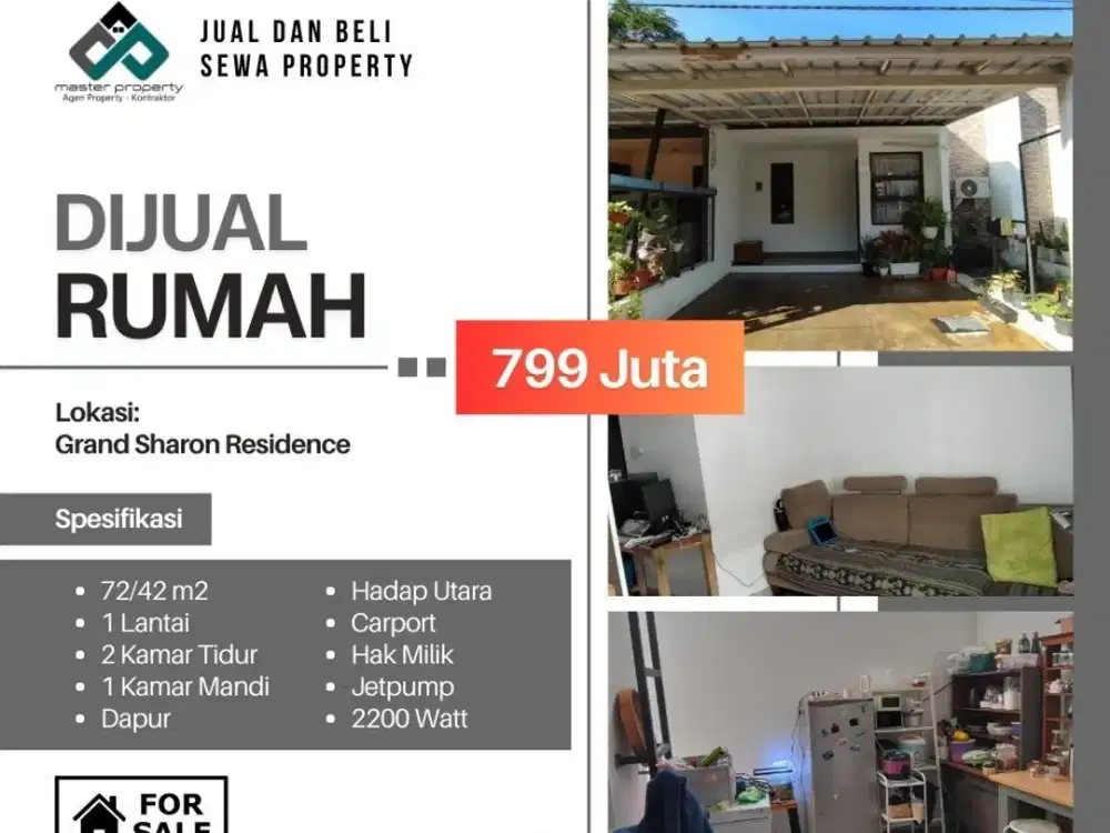 Jual cepat rumah termurah 700 jutaan di Grand Sharon Residence Bandung