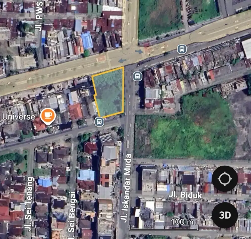 SEWA Tanah Sudut Jl Iskandar Muda simpang Jl Gatot Subroto