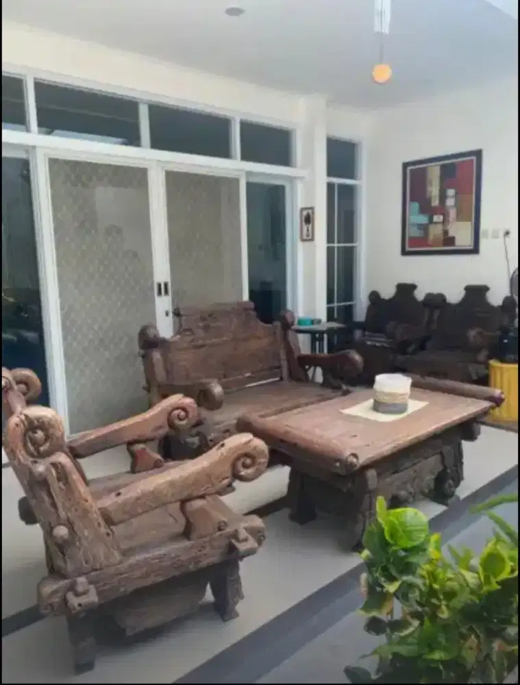 Antik kursi kayu set