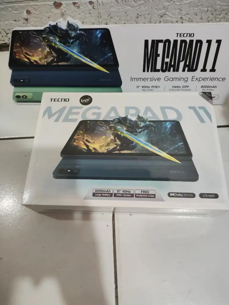 Tecno megapad 11 8/128 8000 mah free case garansi resmi