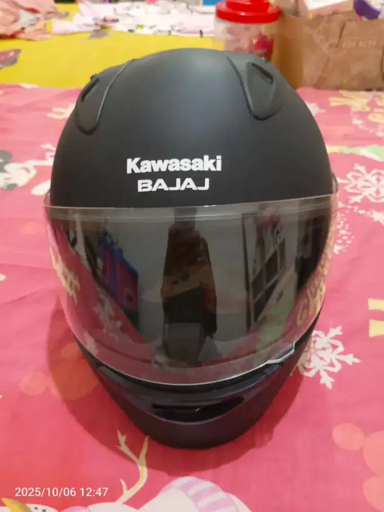 Helm Original Kawasaki Hitam Doff Matte