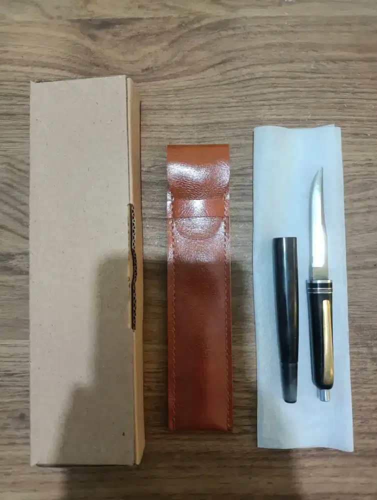 Ballpoint Knife Baja Bohler N695 (Full Tanduk Kebo Hitam Padat) Langka