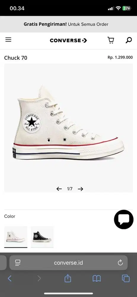 Sepatu Converse Chuck 70 ori uk 42