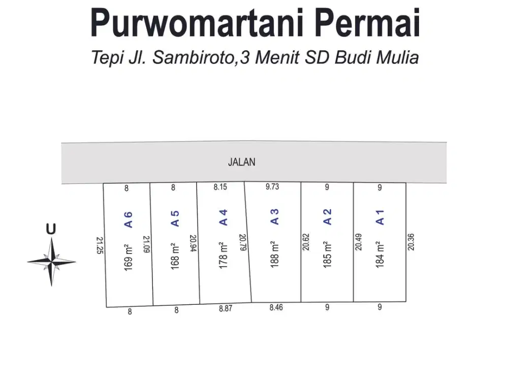 STRATEGIS TANAH UTARA SD BUDI MULIA TAJEM ,SIAP TRANSAKSI