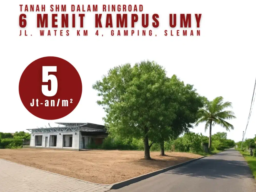 5 menit UMY tanah siap bangun rumah dan Kost dijual murah