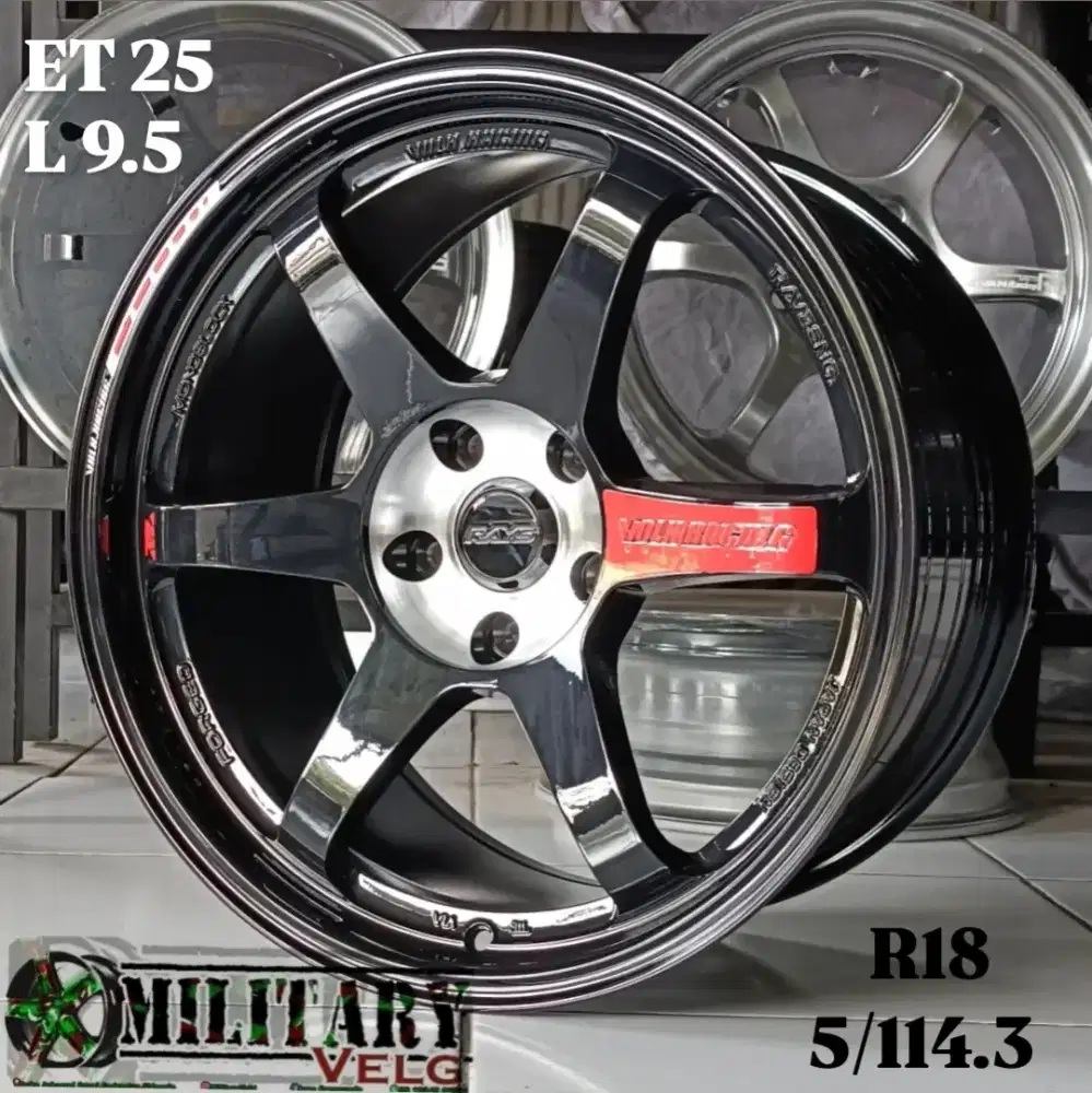 Volkrays TE37 SL Flowforming R18 Blackglos Machine Center Bowl Milling