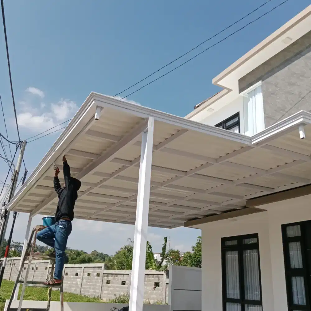 Kanopi atap alderon rangka besi holloh galpanis