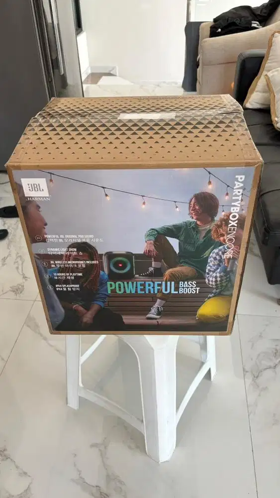 JBL party box with mic bonus power bank