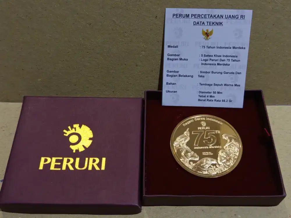 Medali Peringatan 75th Merdeka Warna Gold
