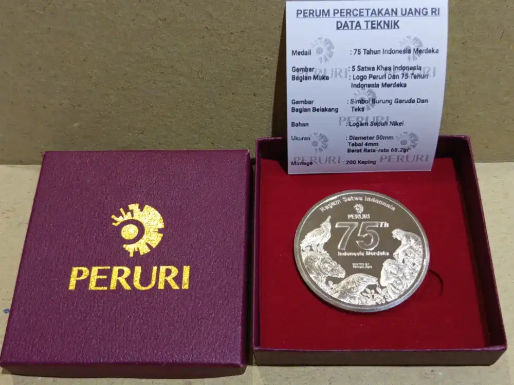 Medali Peringatan 75th Merdeka Warna Silver