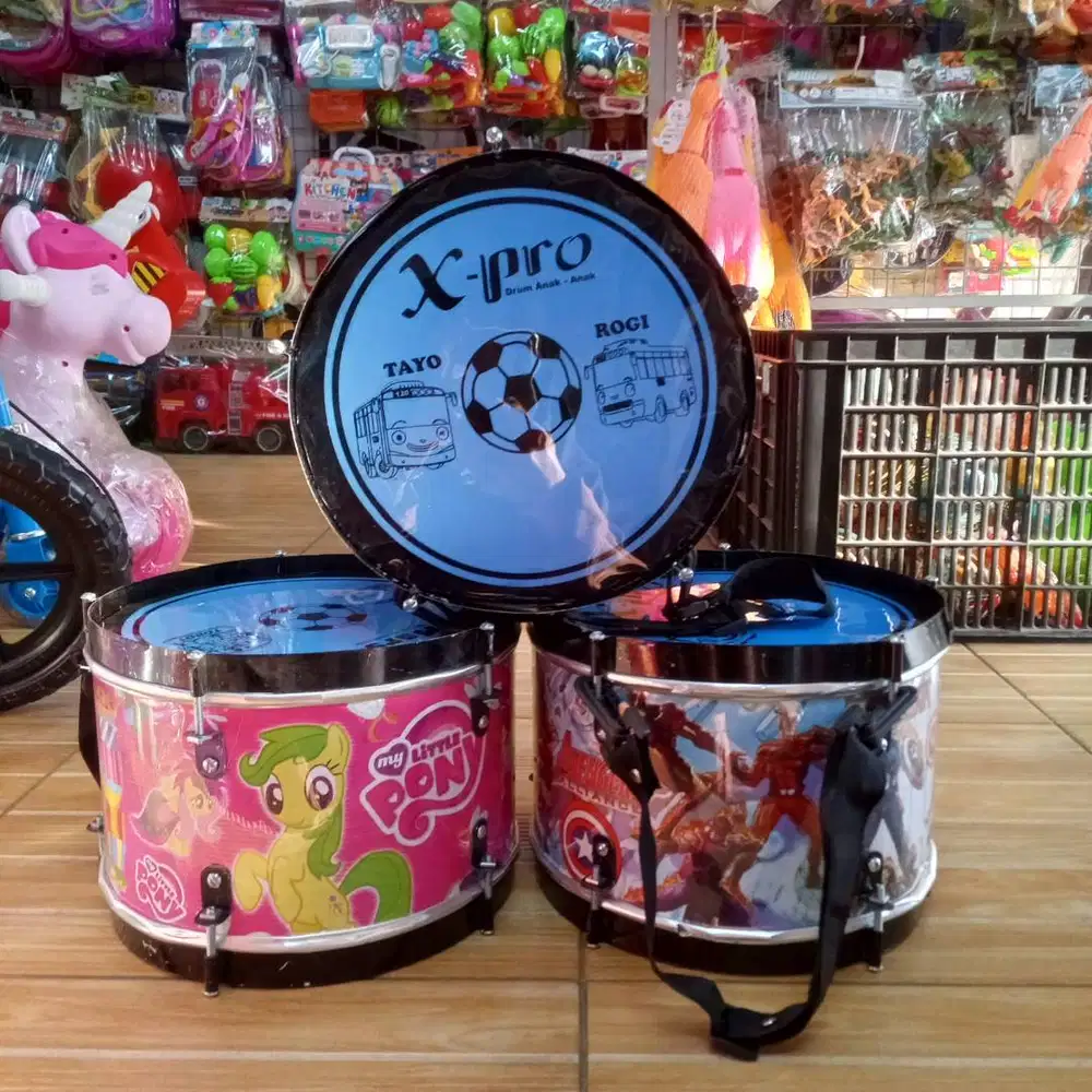 mainan anak drum kaleng besar free stik