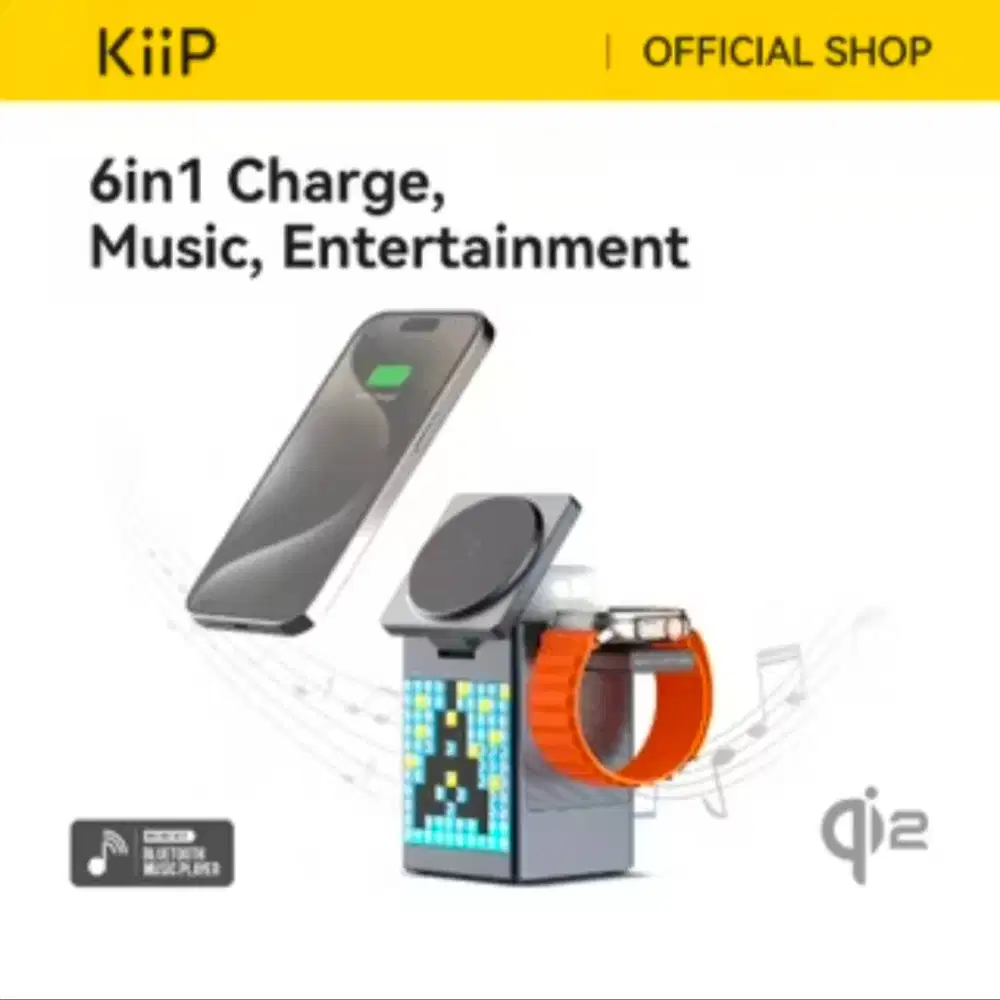 KiiP Wireless T3 6in1 Wireless Charging Station Fast Charging 15W Qi2