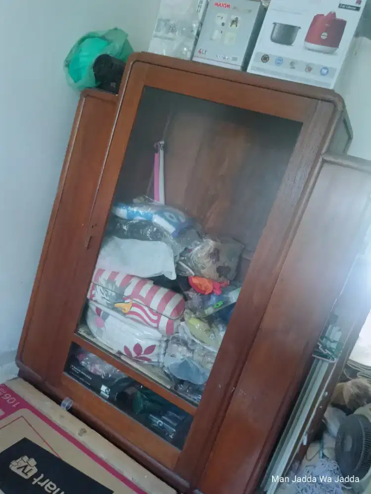 Lemari Baju Display Showcase Kayu Jati