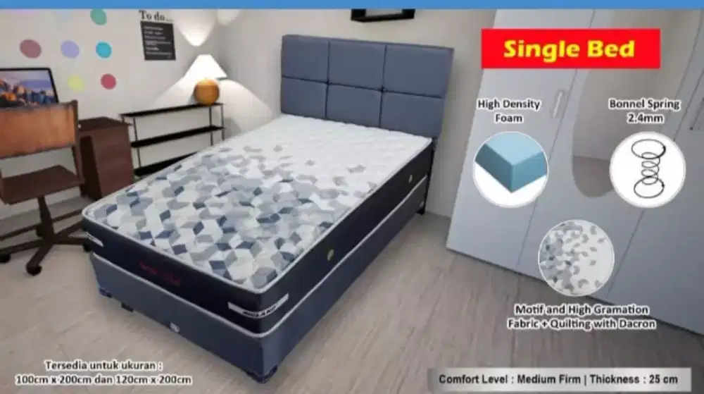 SET SINGLE BED BIGLAND LEMBUT EMPUK DAN DINGIN