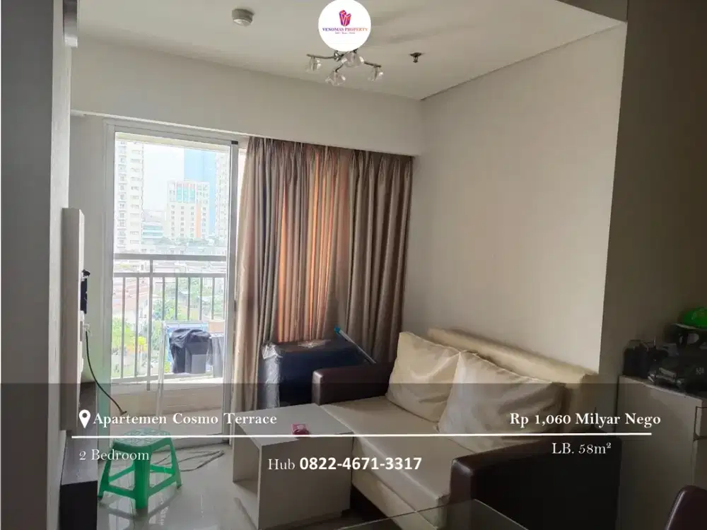 Dijual Apartement Cosmo Terrace 2BR Full Furnished View Timur