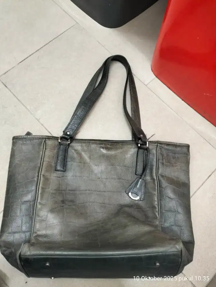 Tas tote kulit aniary , embos buaya ,