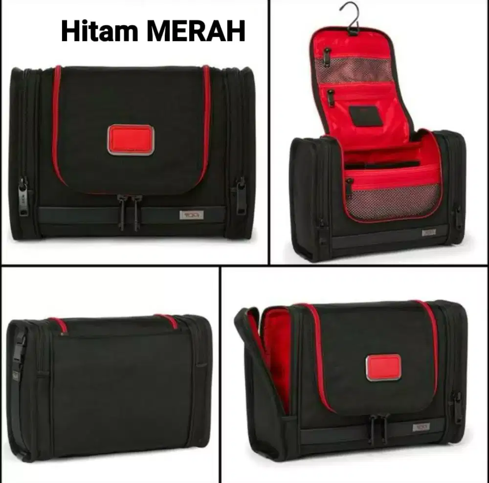 Tas Tumi Alpha 3 Hanging Travel Kit Organizer Hitam Merah