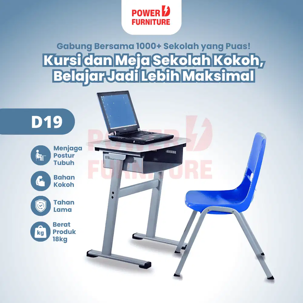 Meja Kelas D19 - Meja Kursi Siswa | Meja Kursi Sekolah Besi