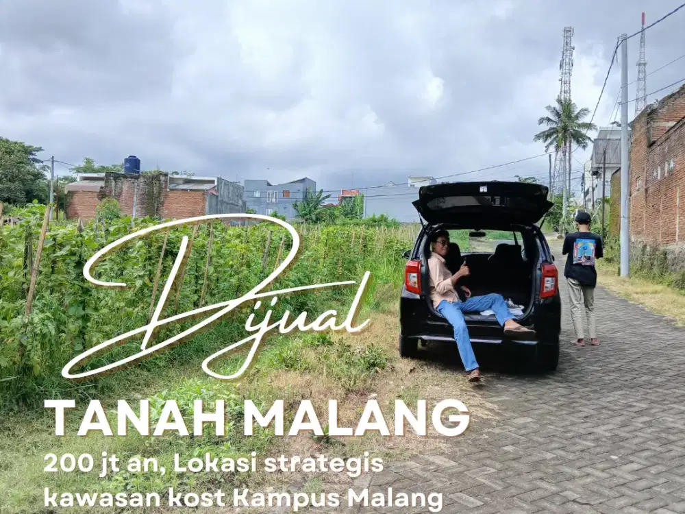 Dijual tanah merjosari area kampus dan kawasan asri, legalitas SHM