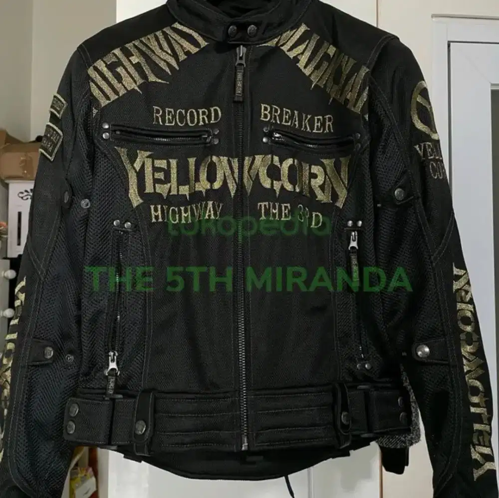 YELLOWCORN Jacket YB 1105 Gold Size M Like New 99% Full protector