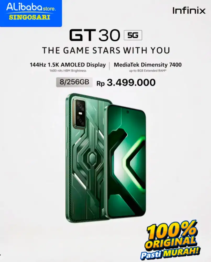 Infinix GT 30 5G (8+8/256GB): HP Gaming Murah Garansi Resmi 1 Tahun!