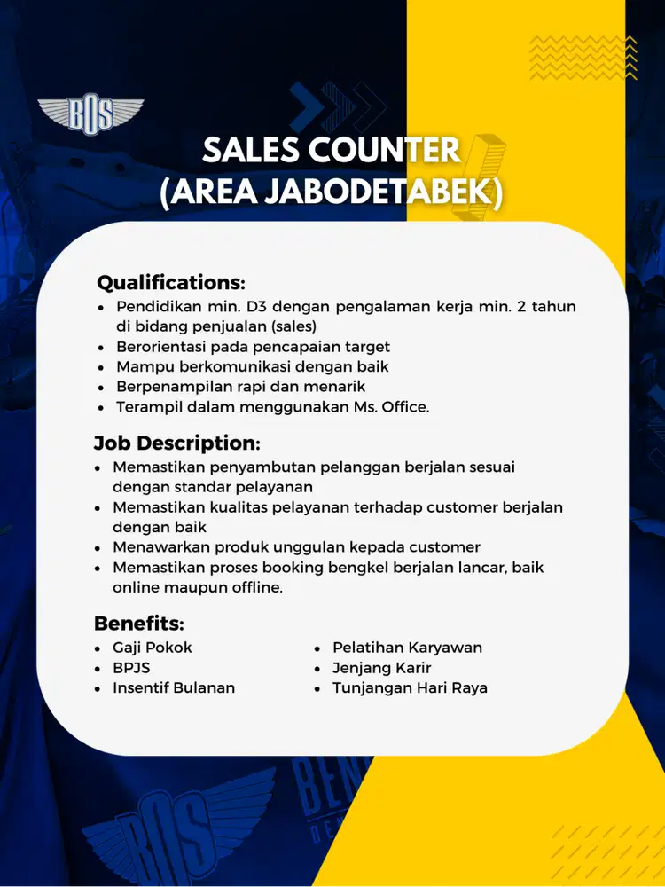 Sales Counter (Service Reception)