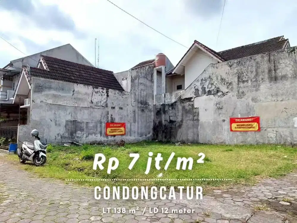 Dijual Tanah Hook Lingkungan Perumahan di Condongcatur