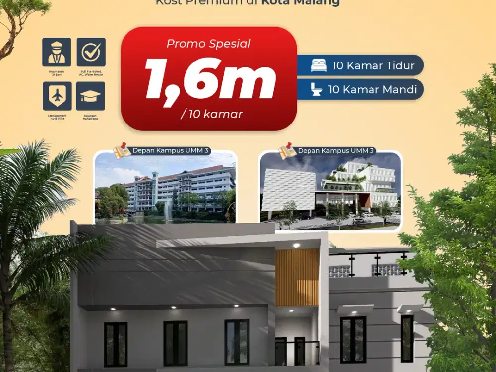 RUMAH KOS MURAH DEPAN  KAMPUS UMM DAN DEKAT UB  KOTA MALANG