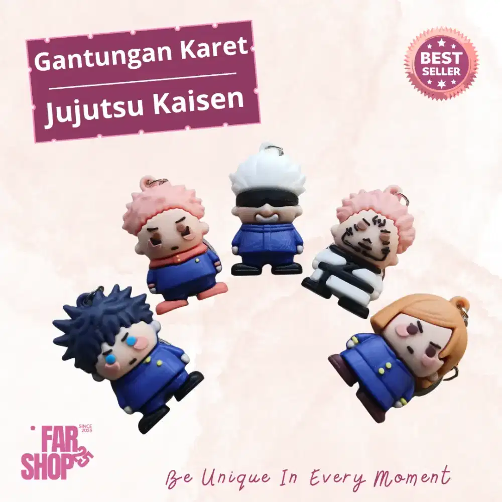 Gantungan Kunci Jujutsu Kaisen Anime Lucu Murah Karet Keychain