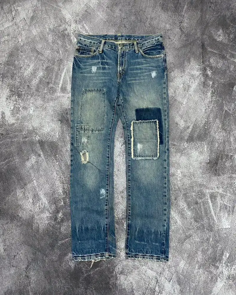 DENIM PATCHWORK PPFM - CELANA PANJANG PATCH WORK RIPPED JEANS