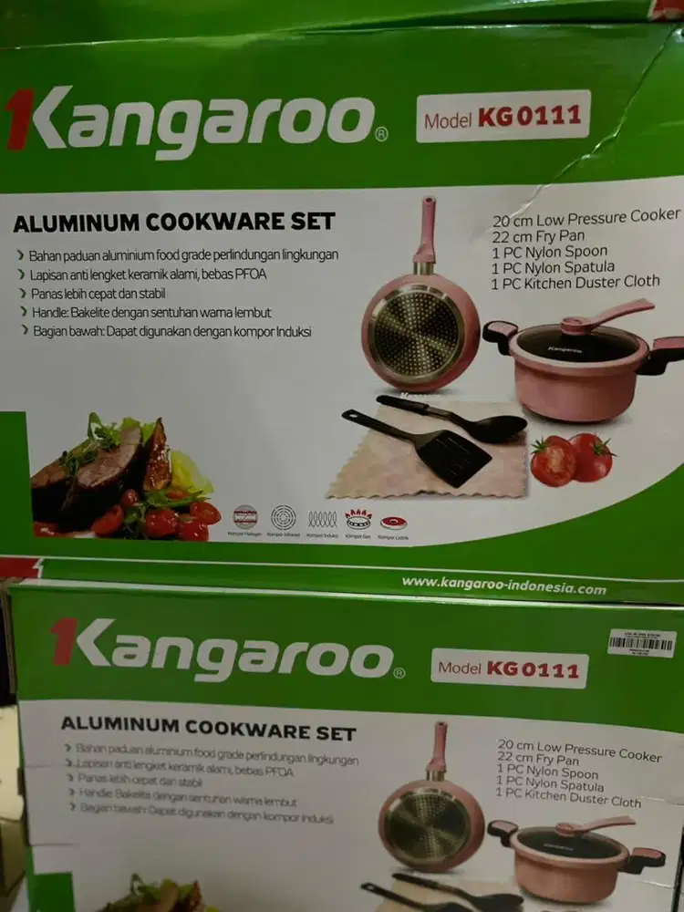 Jual satu set perlengkapan masak kangaroo alumunium cookware