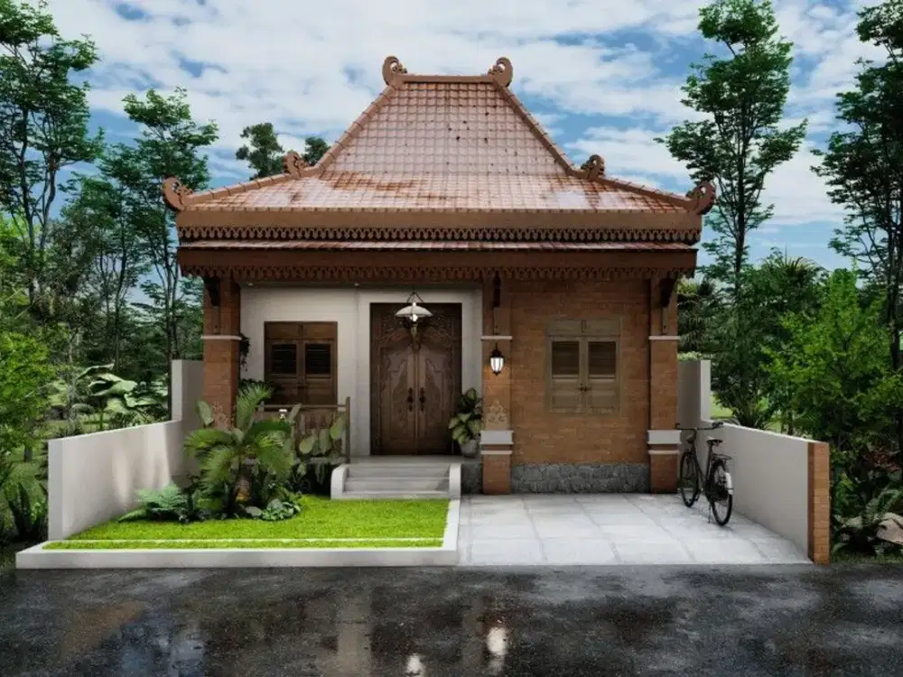 Rumah Jawa Ala Estetik Tipe Minimalis Sisa Halaman di Prambanan