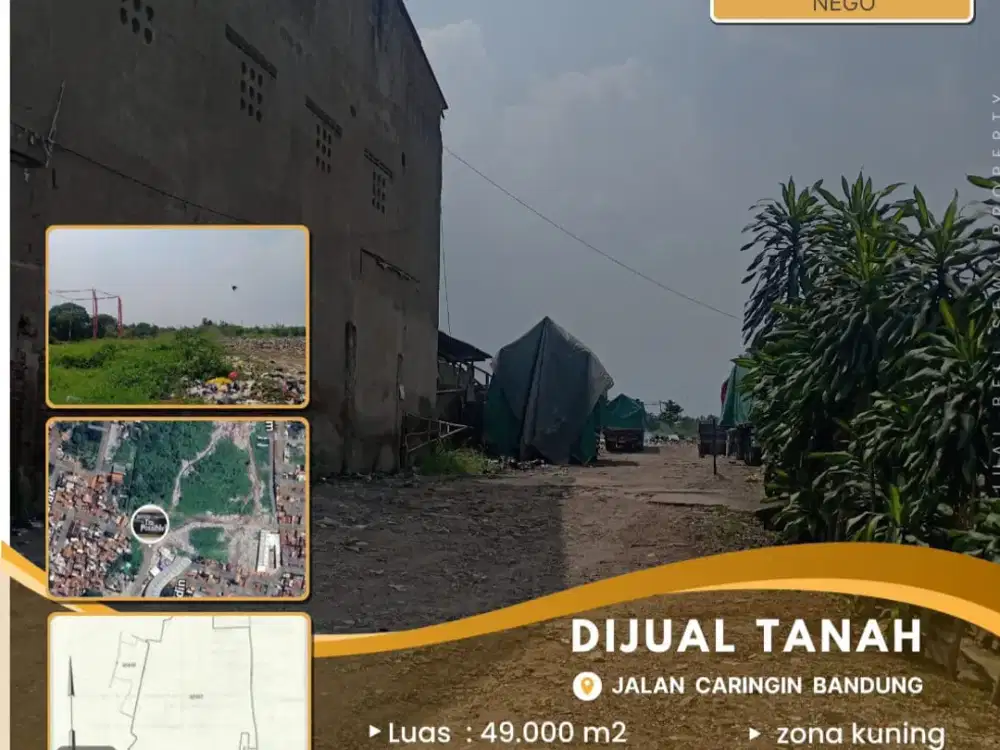 Tanah Di Jual.lokasi strategis kodya bandung.area caringin bdg.luas 49.000 m2 Siap Bangun