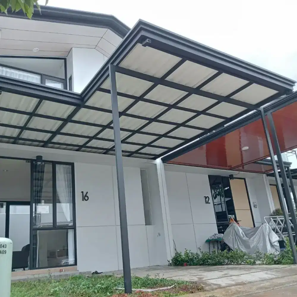 Kanopi alderon double layer kombinasi list profil