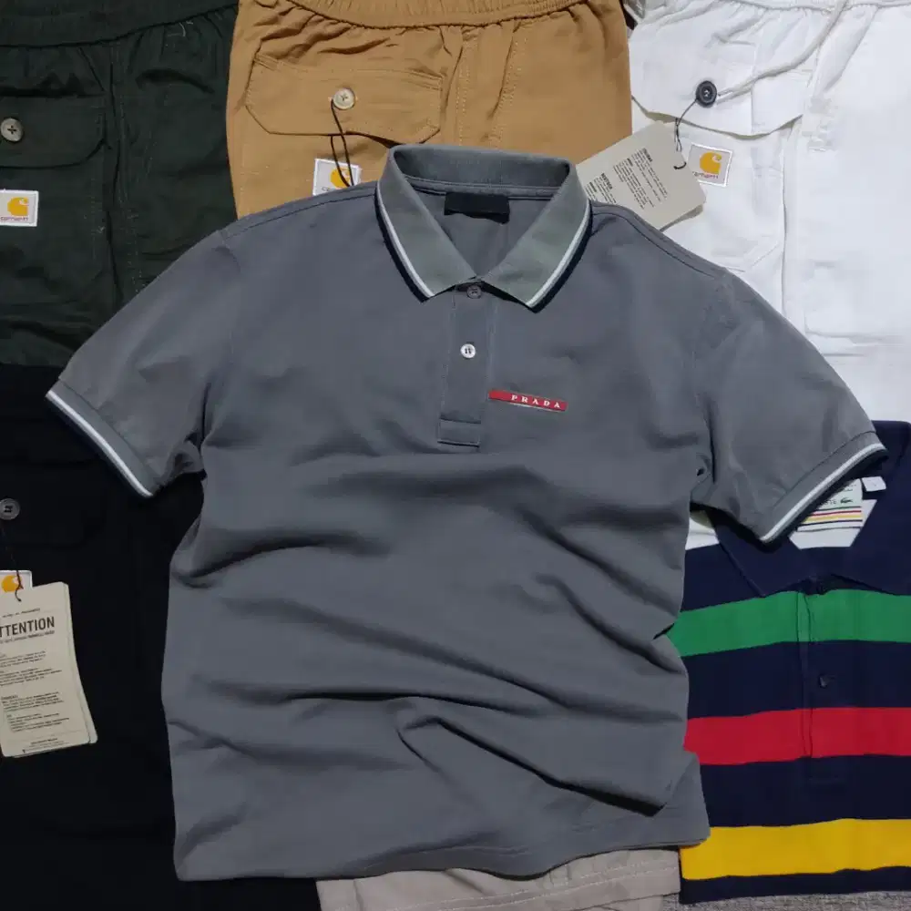 Kaos polo shirt Luxury PRADA colour Grey Twin Size S