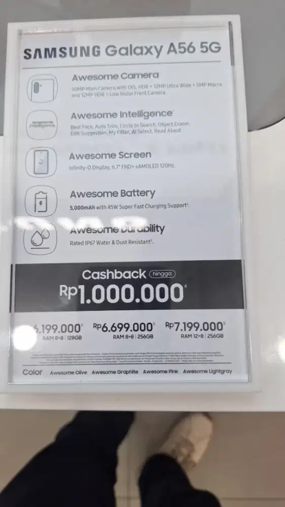 SAMSUNG A56 256 gratis adaptor 45w/Voucher 500rb