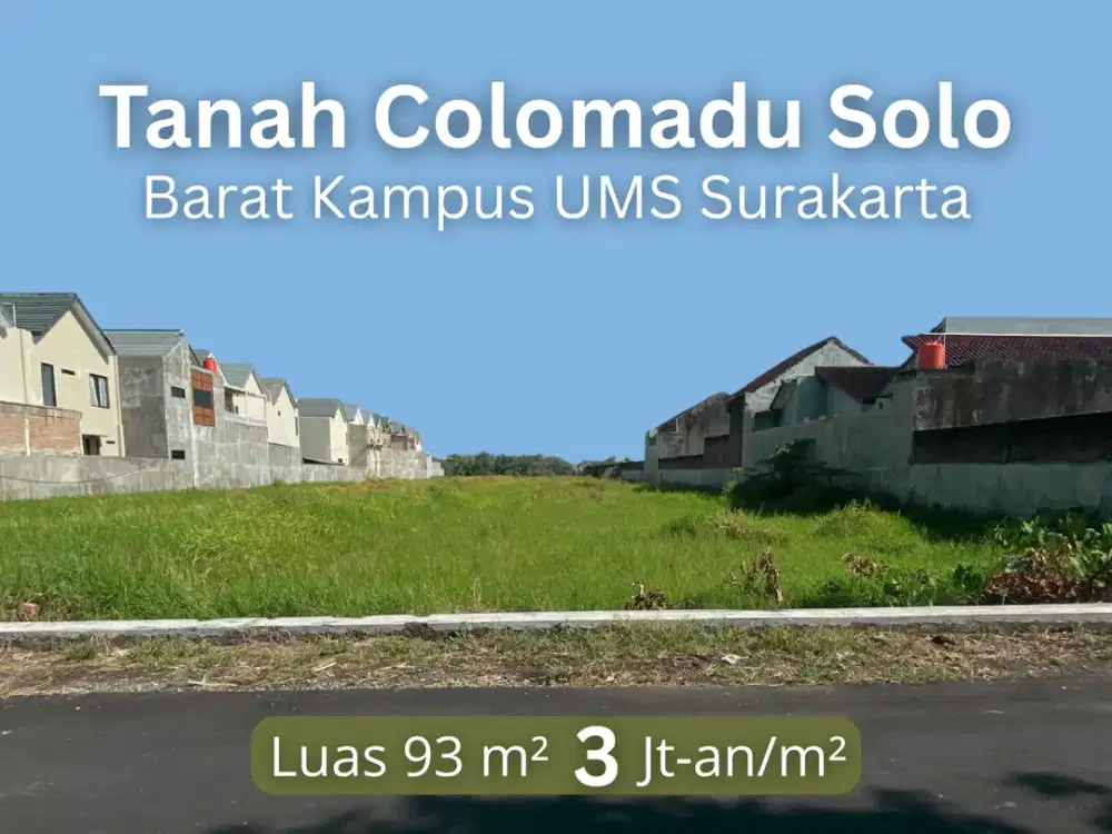 Tanah Colomadu Solo 3 Jutaan, 5 menit UMS Surakarta: DP Ringan