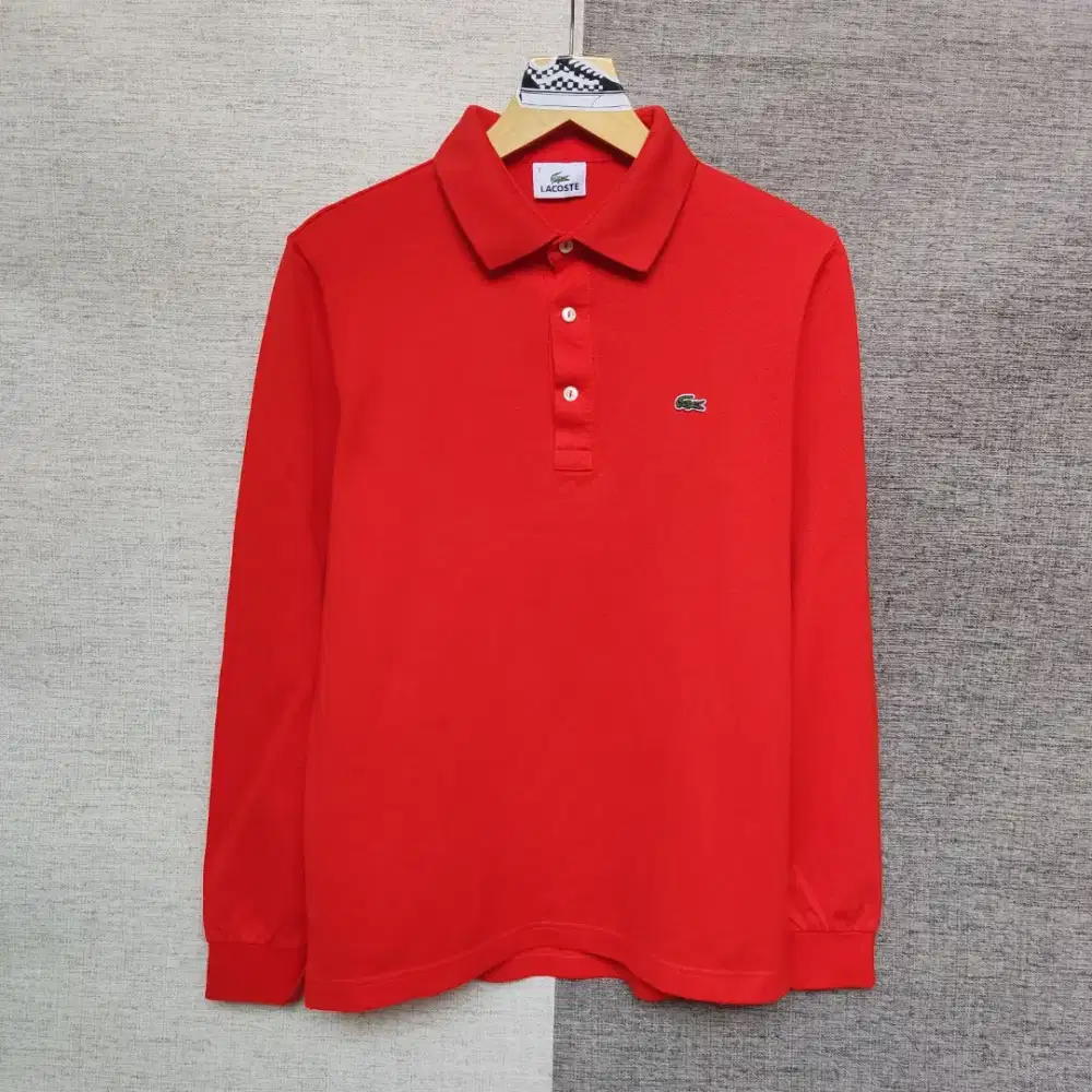 Kaos polo shirt Lacoste Long Sleeve colour Orange Like New Size No.3